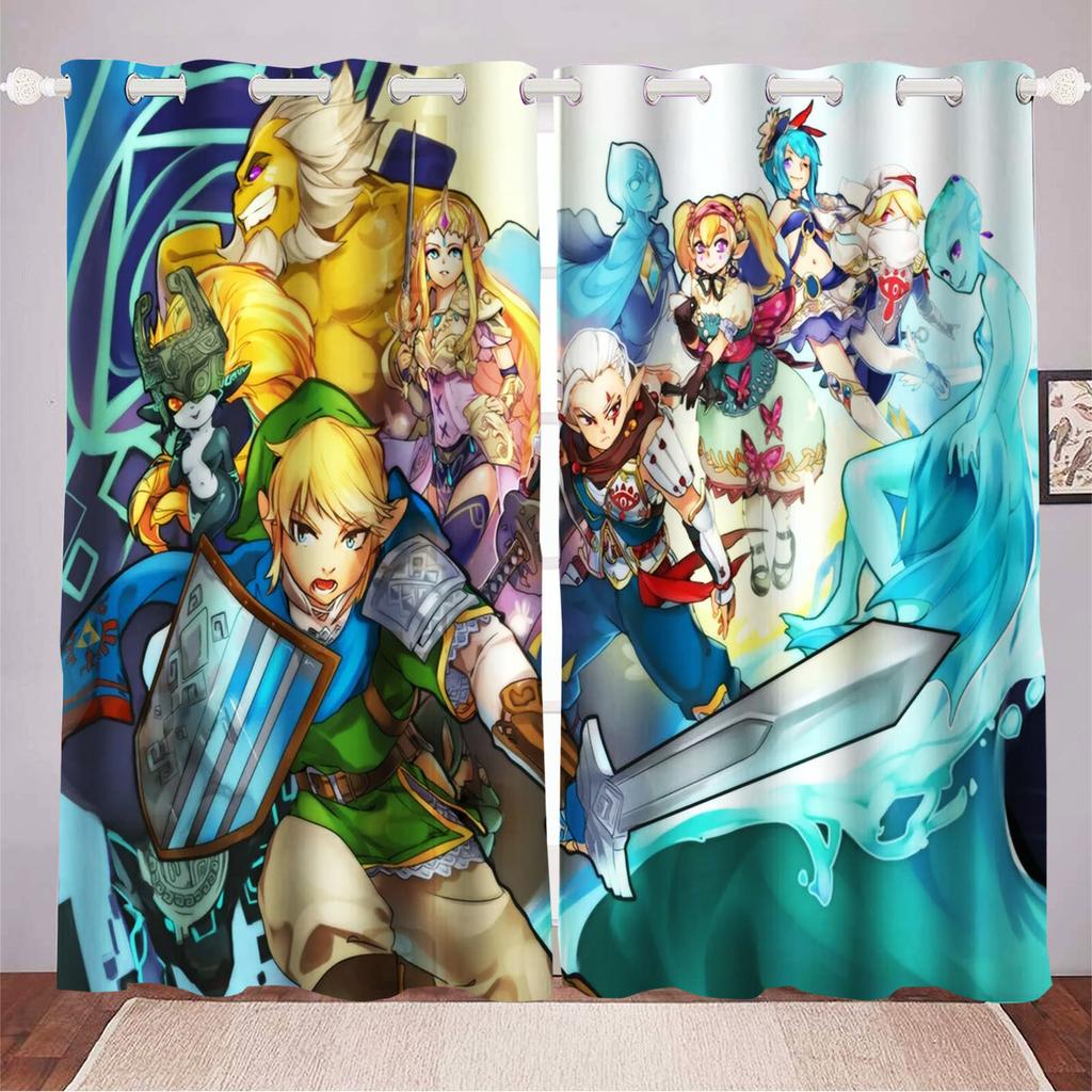 The Legend Of Zelda Heimdeko Wohnzimmer Schlafzimmer Vorhänge für Verdunkelungsvorhänge Spiel Küchenzubehör Weihnachtsgeschenke