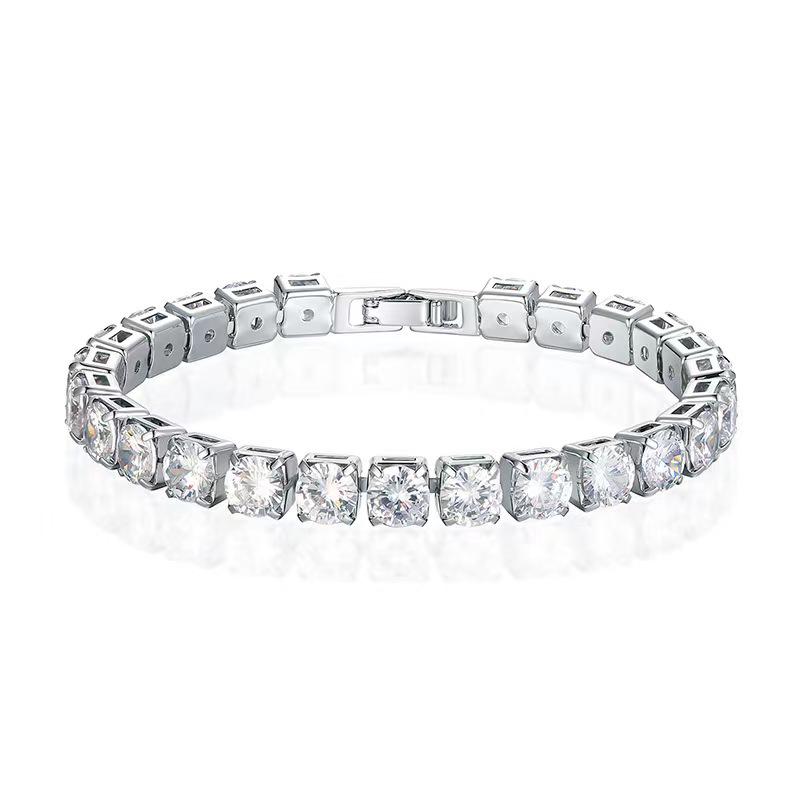 6mm Zircon Rock Candy Tennis Bracelet - Single Row Casual Bangle for Qixi Valentine's Day