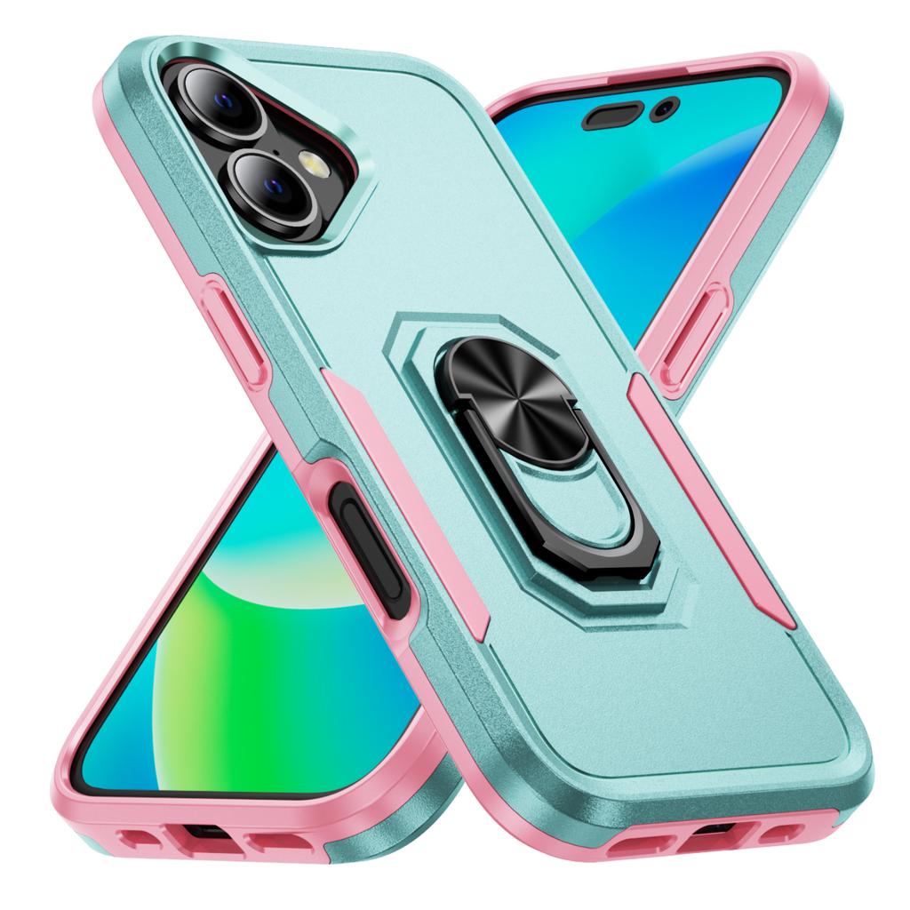 Do etui na iPhone'a 16, pierścień klasy wojskowej, podpórka, PC + TPU, etui na telefon