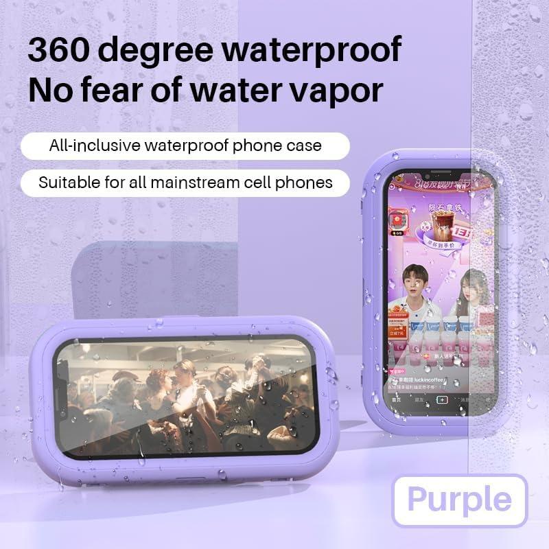 360 ° Rotatable Bathroom Waterproof Phone Case Bathroom Shower Drama Chasing Tool Kitchen Wall Hanging Lazy Person Bracket (Green)