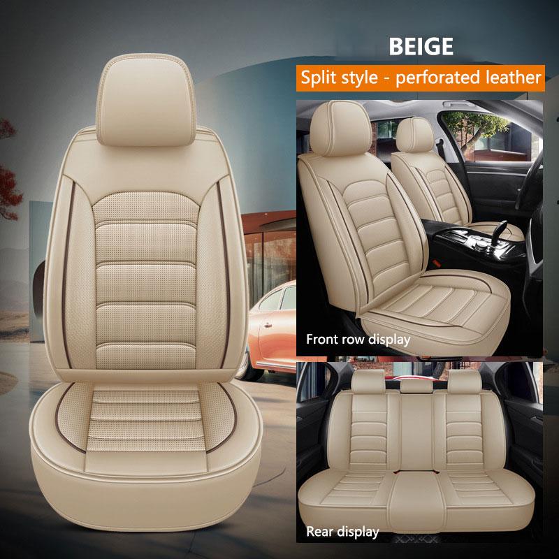 Car Seat Covers Full Set Breathable Leather Auto Front Seat Cover Car Full Seat Protection Cushion Pad Auto Interior Accessories