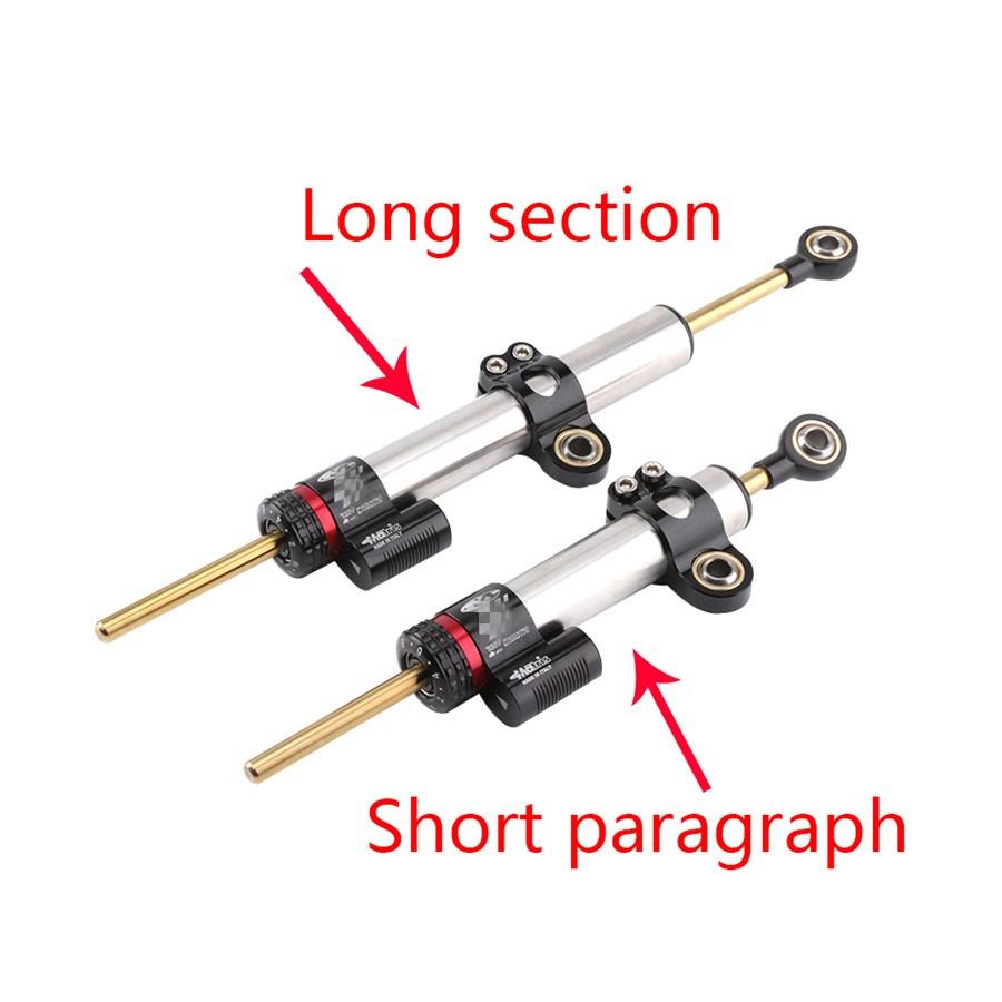 Black+Silver Lengthened Motorbike Steering Damper Stabilizer CNC Aluminum 34.2cm
