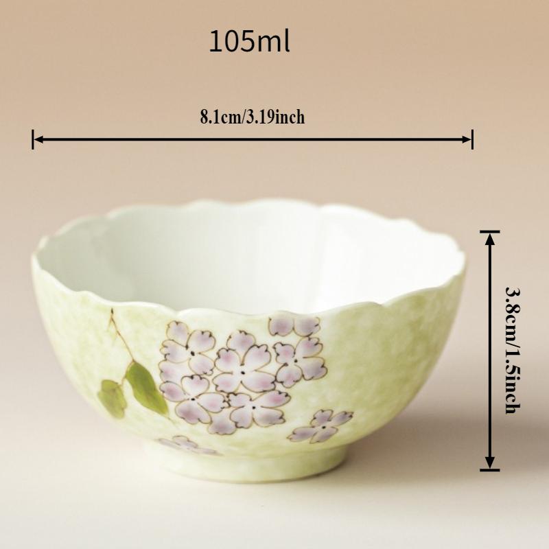 Hand-painted Hydrangea Tea Cup Household Ceramic Kung Fu Tea Set Chinese Master Cup Coaster Teaware Drinkware Kitchen Supplies