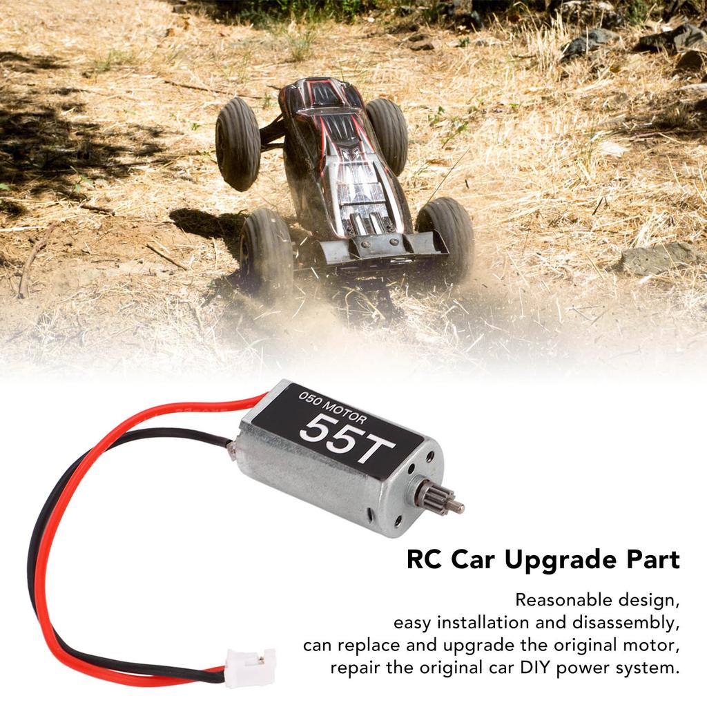 RC Bushed Motor High Torque 050 55T Motor with 11T Pinion Gear for AXIAL SCX24 1/24 RC Crawler Car