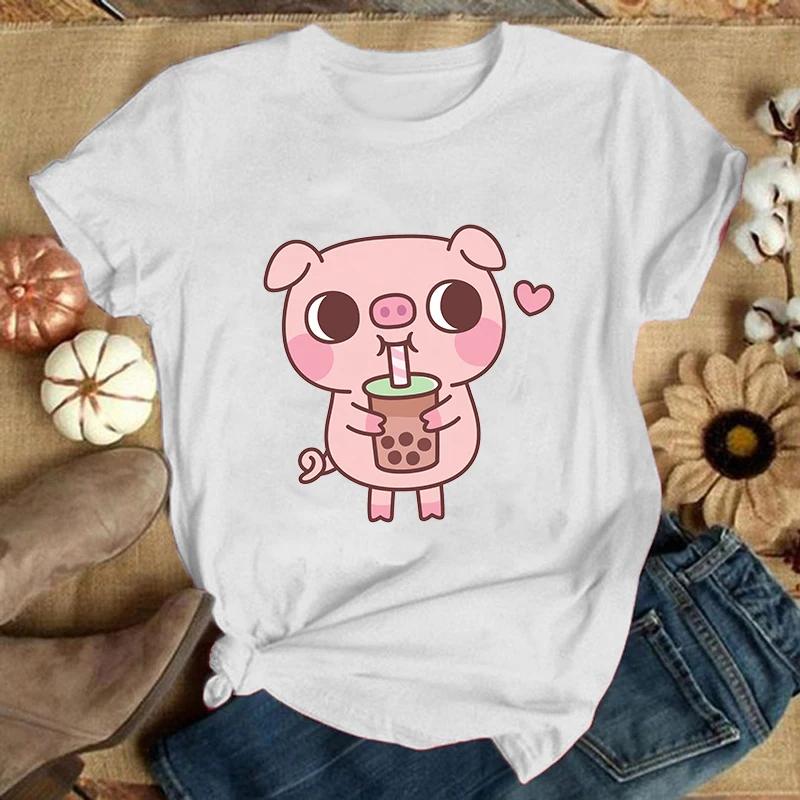

(Премиум-футболка)Pig Printing T-Shirt Fashion Short Sleeve Summer Cool Hip Hop Top Tee(Доставка в течение 24 часов) XXXL золотой