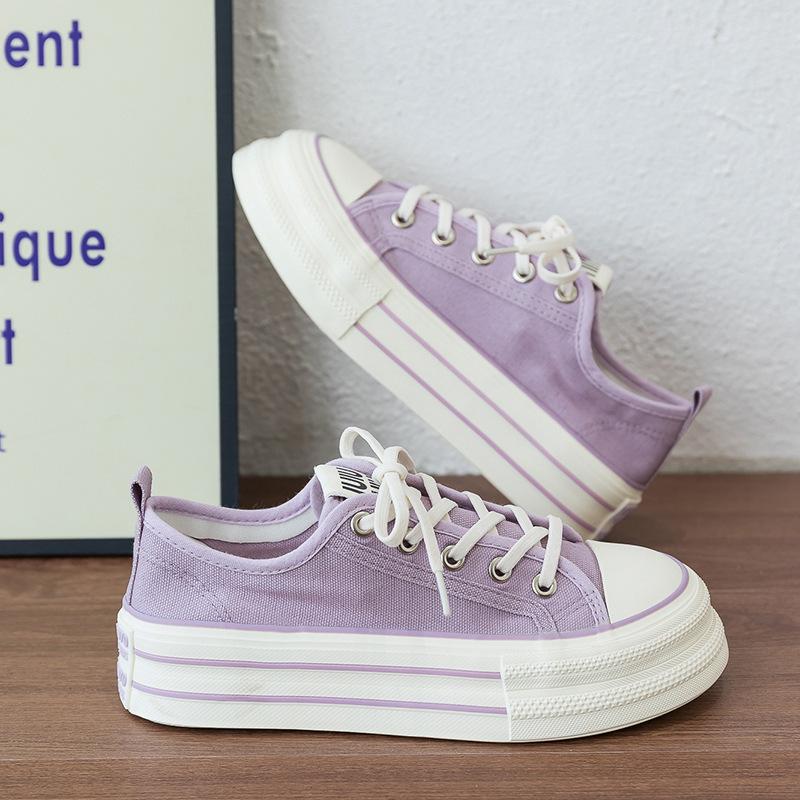 Summer versatile canvas shoes 2025 new summer platform white shoes breathable niche casual board shoes women's shoes