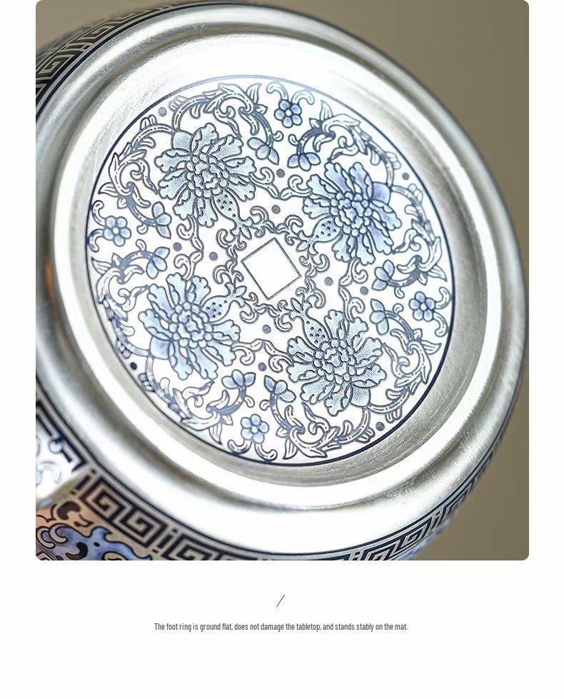 Retro Gilt Silver Ceramic Kung Fu Teapot Set - Small Holiday Gift