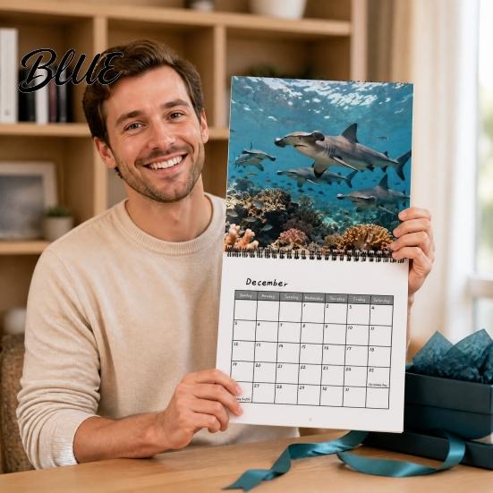 Daily Note Management Calendar with Calendar Sea 2027 Wall Tool Sharks Life Hanging Gift