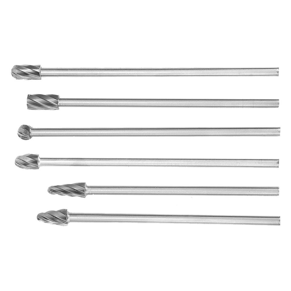 6pcs  6mm 1 4  Shank Aluminum Rotary Burr Extra Long 150mm Milling Cutter