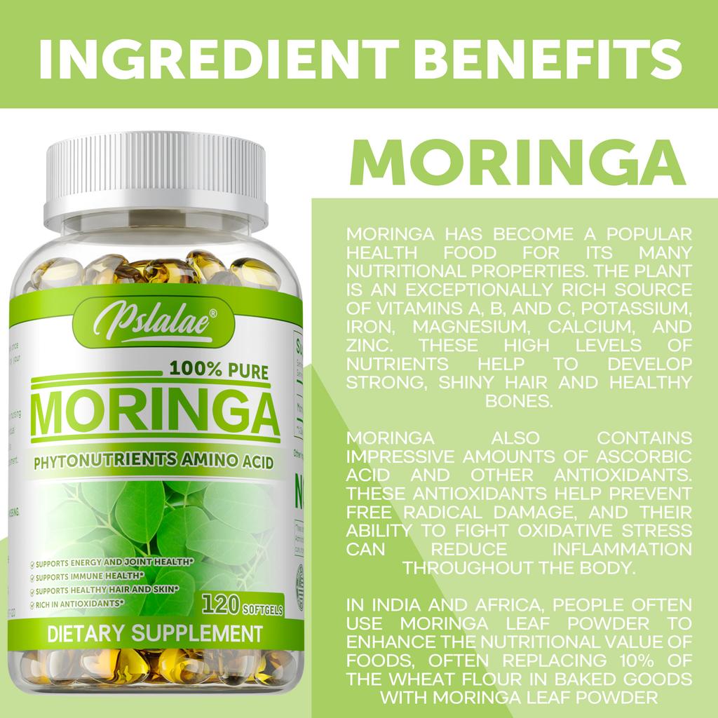 Moringa 1000mg - Antioxidants, Supports Metabolism, Immune, Skin and Hair Health