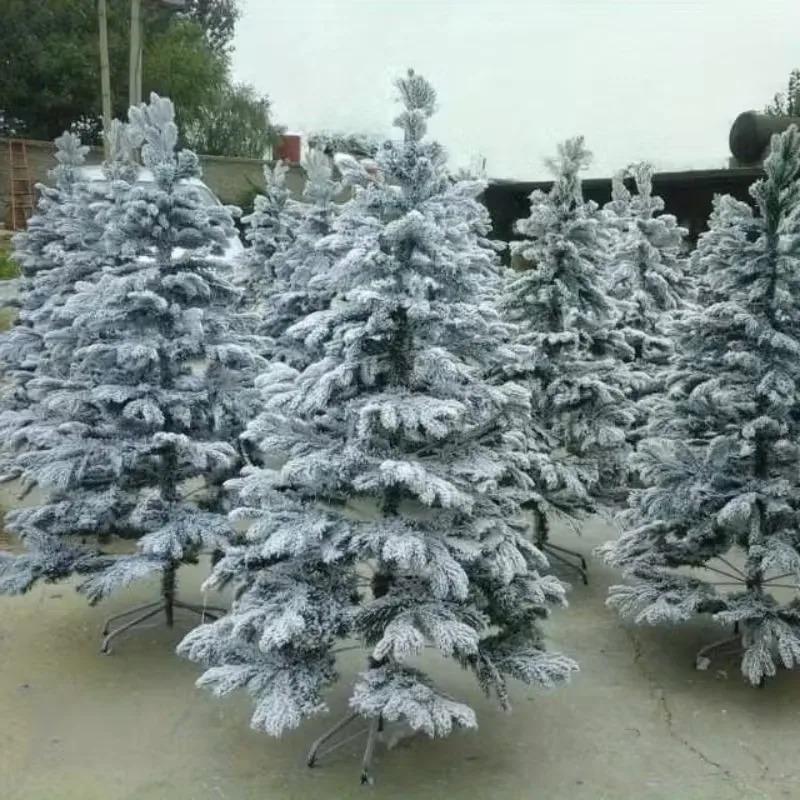 Brad de Crăciun alb flocat PVC Zăpadă artificială Pin Decor de sărbători pentru casă Afișaj Iarnă Înzăpezit Ornament Brad de Crăciun