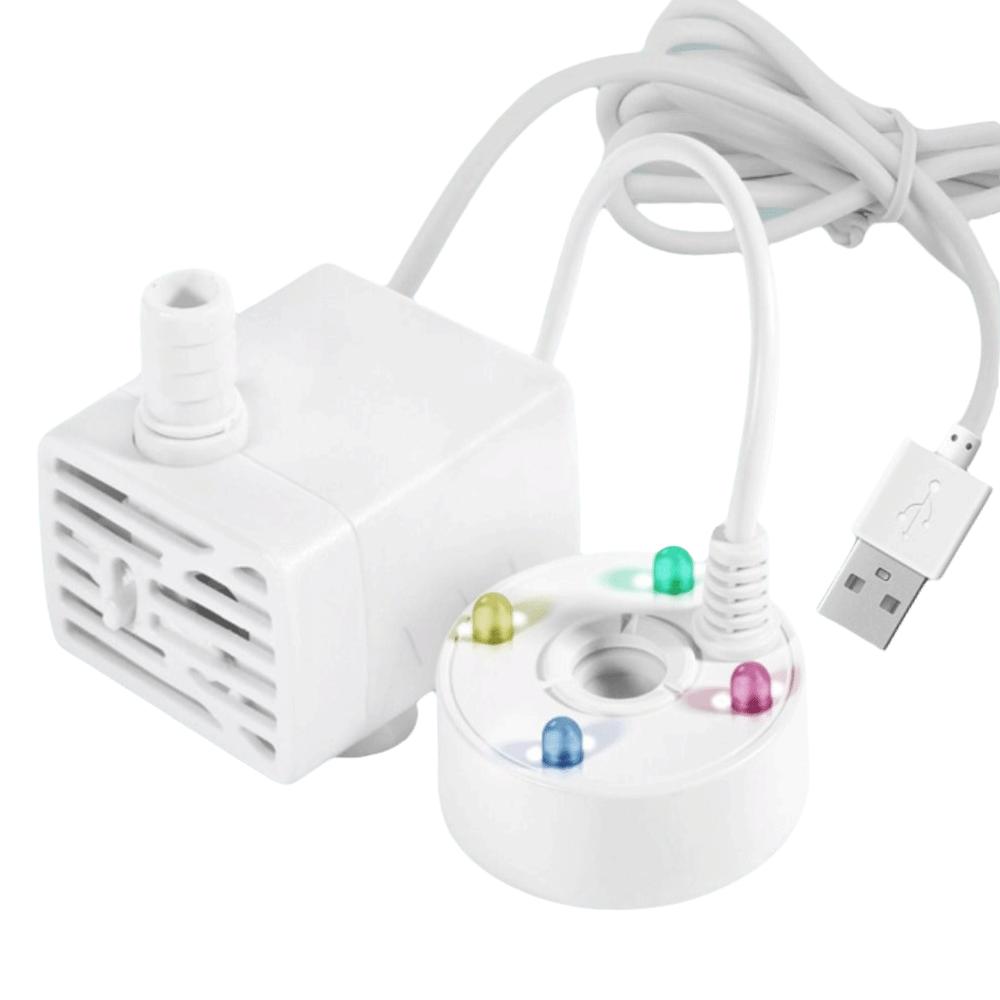 Decoration 5V Fish Tank Water Pump Silent operation Fine mist Mist Maker Fogger USB Colorful lights Submersible Pump office