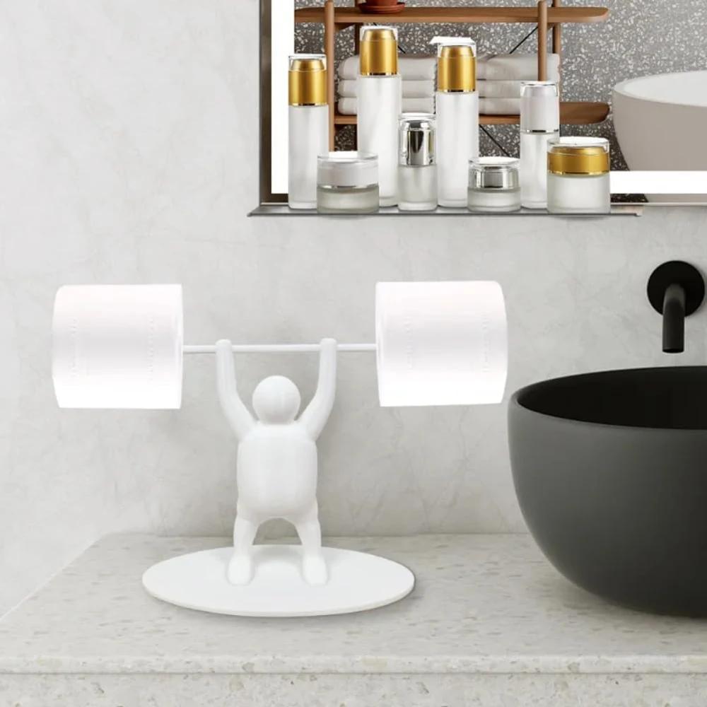 Funny Toilet Paper Shelf 3d Printing Weightlifting Figurine Napkin Rack Home Decor Organizer For Tissue Rolls Wipes Towels