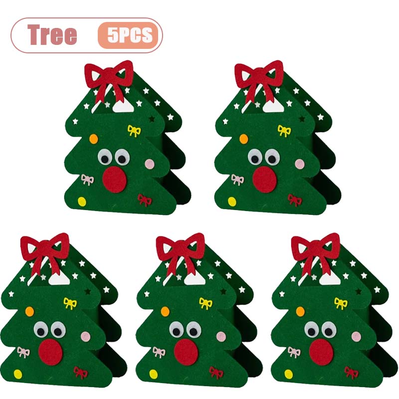 1-10PCS Felt Christmas Candy Bag Creative Holiday Gift Tote Handheld Apple Bag for Kids Party Favor Decoration for Children