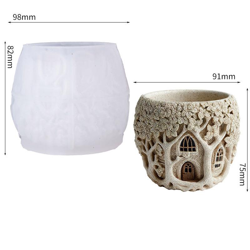 

DIY Silicone Molds For Resin Casting: Aromatic Candle Cups, Vases, Storage Containers, Treehouse, Plaster Cups білий