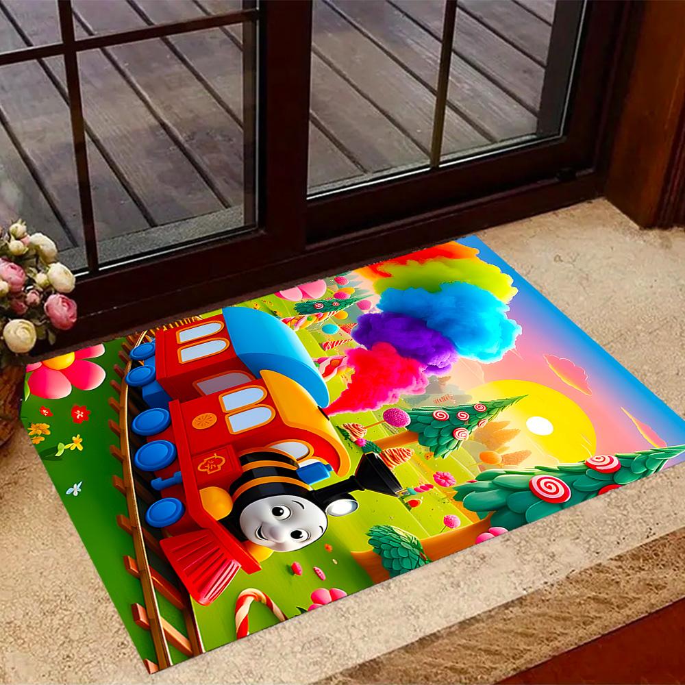 Thomas Train Birthday Party Carpet Design for Hallway Dormitory Game Room Balcony Antislip Carpet Anime Office Decor