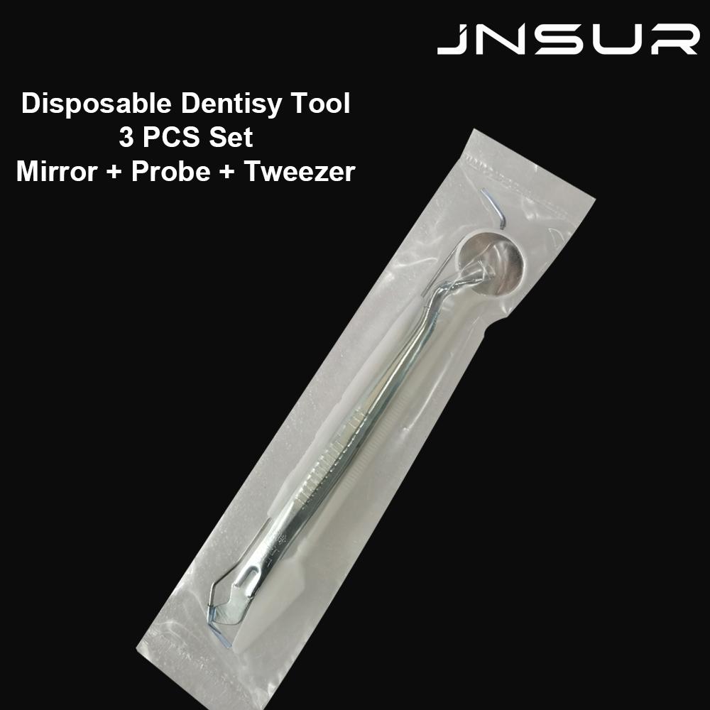Kit Dentaire Jetable 3 Pièces Miroir Anti-Buée Sonde Double Face Pince à Épiler en Acier Outils de Dentisterie pour Dentistes