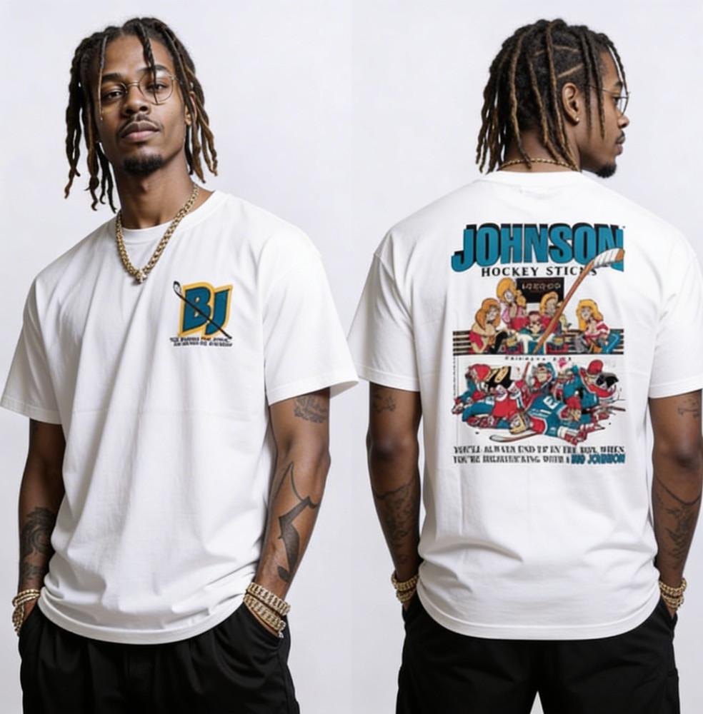 BiG Johnson Hockey STICKS DOUBLE SIDED T Shirt Full Size S5XL Unisex T-Shirt XXL