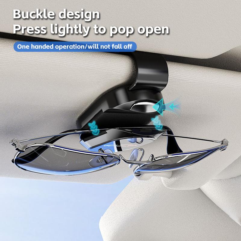 ACS2 Car Glasses Holder Clamp PU Leather Sun Visor Glasses Holder Sunglasses Storage Clip Card for Toyota harrier Car Accessories