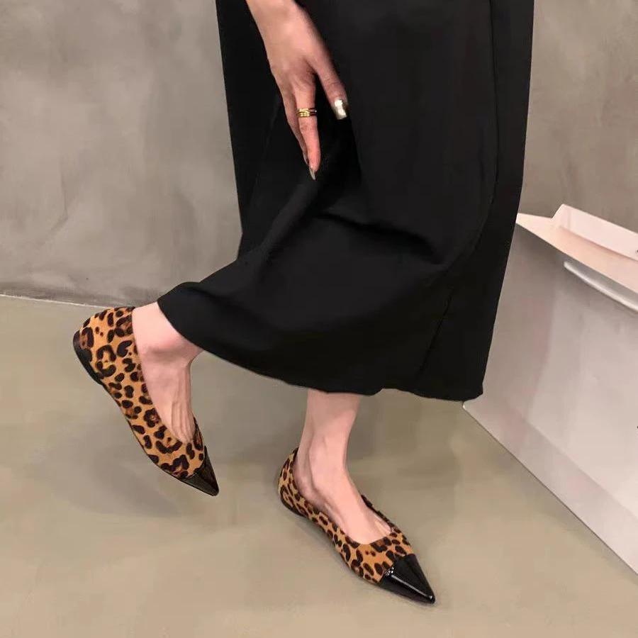 Fashion Evening Women's Flat Shoes Pointed Toe Low Heel Elegant Shoe Stylish Cheap Clearance Luxury Brand 39 Y2k Ladies Footwear Black