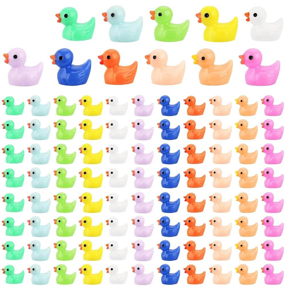 100/50Pcs Resin Mini Duck Miniature Figurines Ornaments Decor Yellow Animal Garden Crafts Tiny Duck Landscape Plants Fairy
