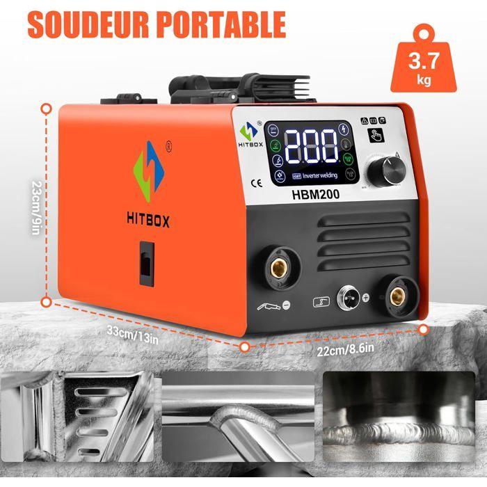 Poste à souder 3 en 1 - HBM200 - MIG/MMA/LIFT TIG - 140 A - Compact portable 230 V