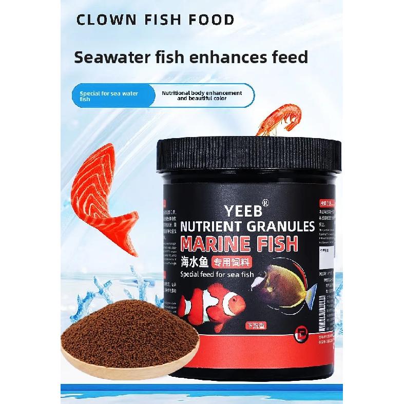yeeb Saltwater Fish Food - Clownfish & Tang Formula, Marine Protein Blend, 1mm Sinking Pellets