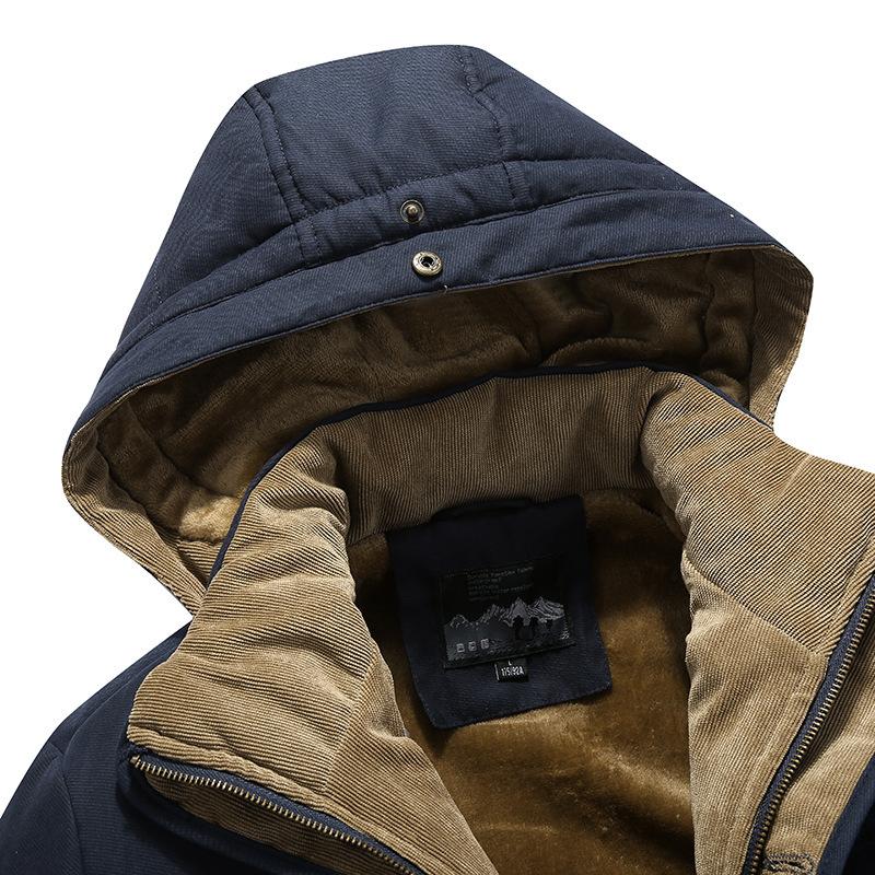 Winter New Men's Cotton-padded Clothes Outdoor Velvet Thickened Cold-proof and Warm Casual Large-size Cotton-padded Jackets