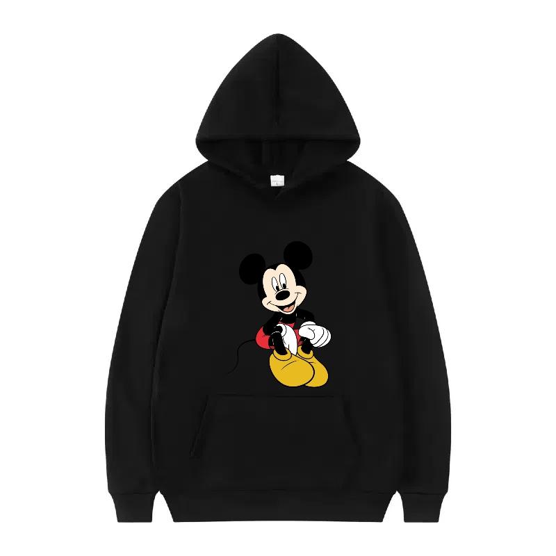 Disney Mickey Mouse Pattern Woman Streetwear Loose Grey Winter Tops Clothes Pullovers Ladies Cheap 90s Hoodies Men Sweatshirts
