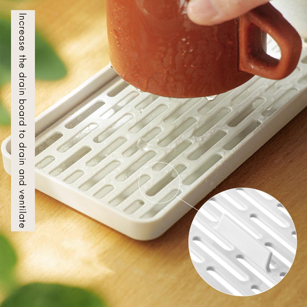 Multifunctional Dish Drainer Detachable Plate Drying Rack with Drain Board Ergonomic Design Prevents Water Organizer