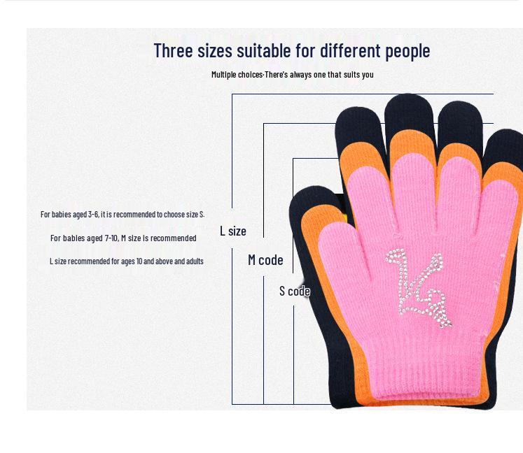 Children's and Adults' Non-slip Warm Ice Skating Gloves with Rubber Dots for Figure Skating