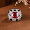 Jewelry Copper Bottom Gold-Plated Simulation Color Treasure Corundum Temperament Spot Ring Female 8 * 8