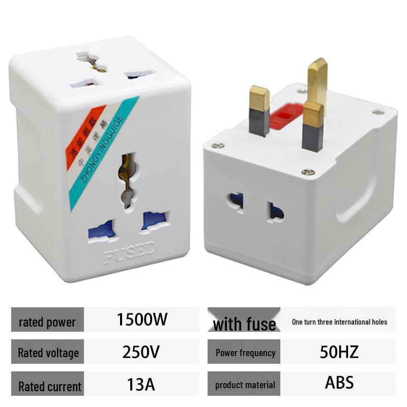 Hong Kong UK Travel Adapter: Multi-function One-to-Three Converter Socket