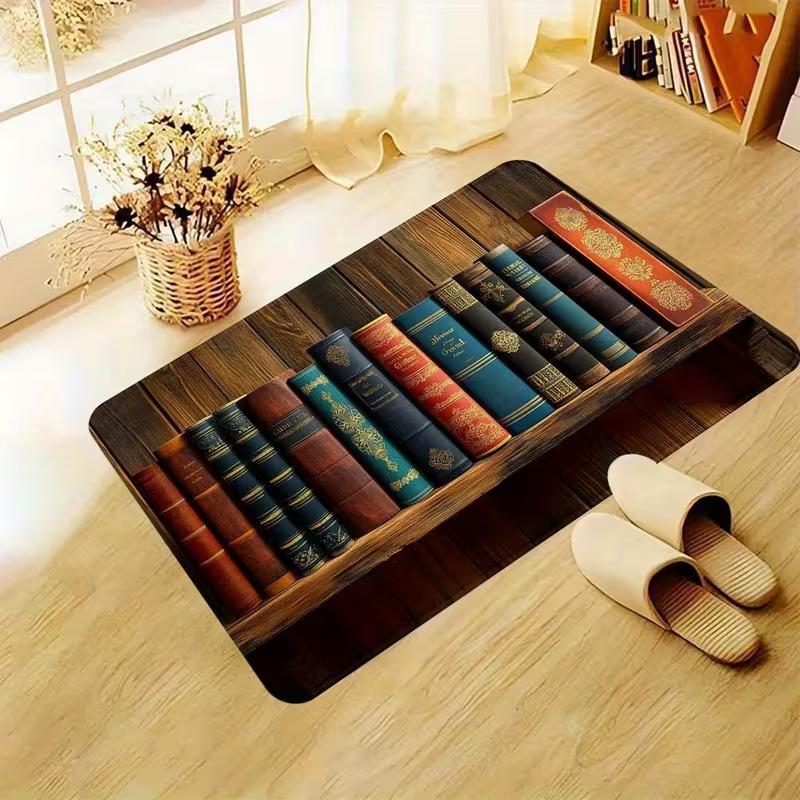 Super Soft Flannel Book Opening Pattern Carpet Anti Slip Home Decoration Carpets Such As Living Rooms Bedrooms Kitchens, Etc