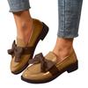 Modische Damen-Loafer mit Rundspitze und Schleife, Übergröße, Kleine Lederschuhe