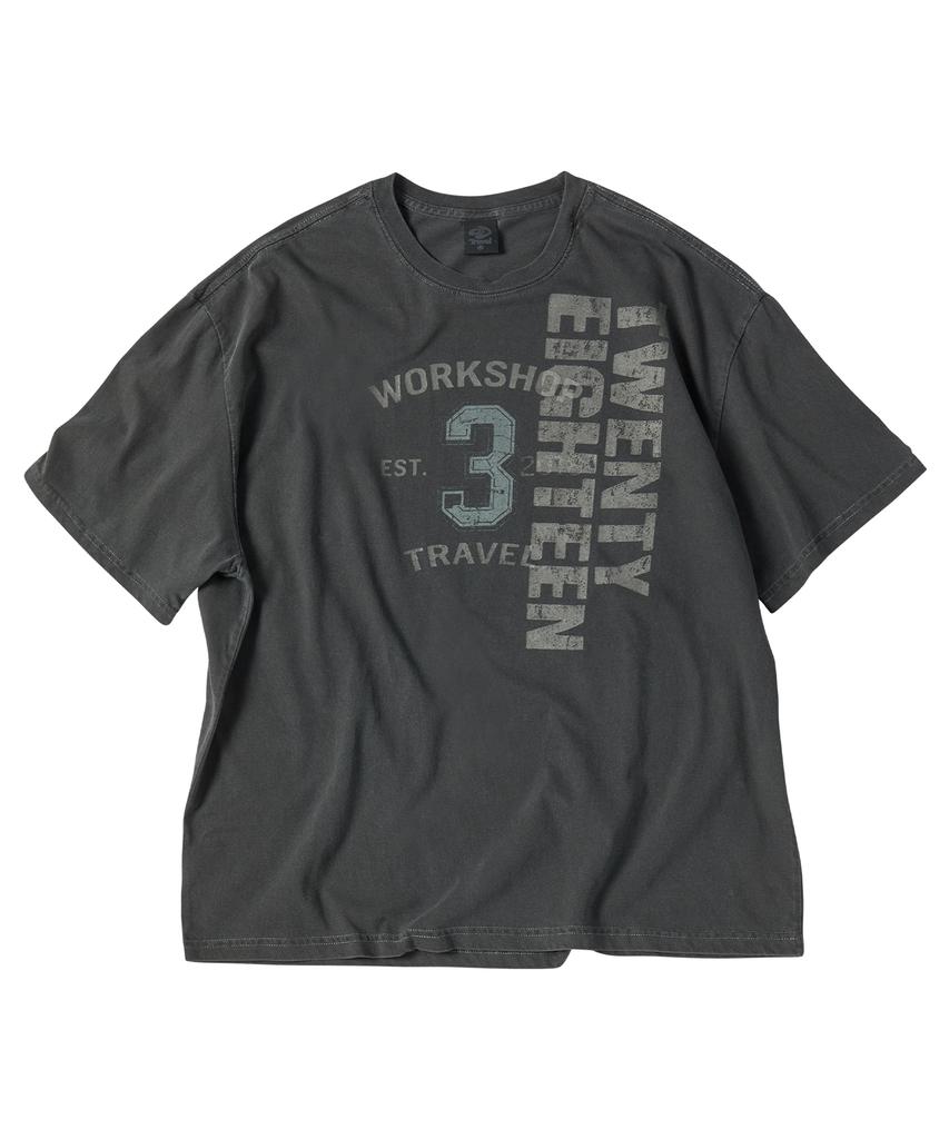 TRAVEL Genesis Pigment Short Sleeve T-Shirt Black Charcoal
