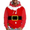 Santa Claus Outfit Hoodie For Men Women Christmas Elf Outfit 3D Print Pullovers Casual Hoodies Tops Long Sleeve Loose Sweatshirt