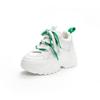 Papa-Schuhe Damen Ins Tide 2025 Frühling und Herbst neu Leder atmungsaktiv Sport dicke Sohle Innenhöhe erhöht weiße Schuhe kleine Größe 32