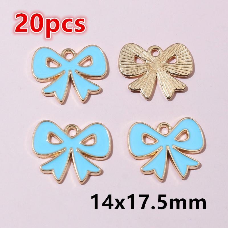 10-20pcs Bow Charms Pendant Enamel Alloy Metal Craft DIY Jewelry Making Accessories Findings for Earrings Necklace Bracelets