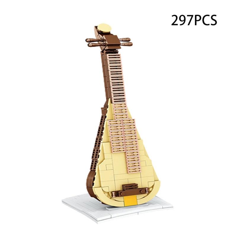 Instrument Model Assembly Toy Bricks Plastic Guitar 286pcs Piano 296pcs Violin 284pcs Keyboard 276pcs Pipa 297pcs