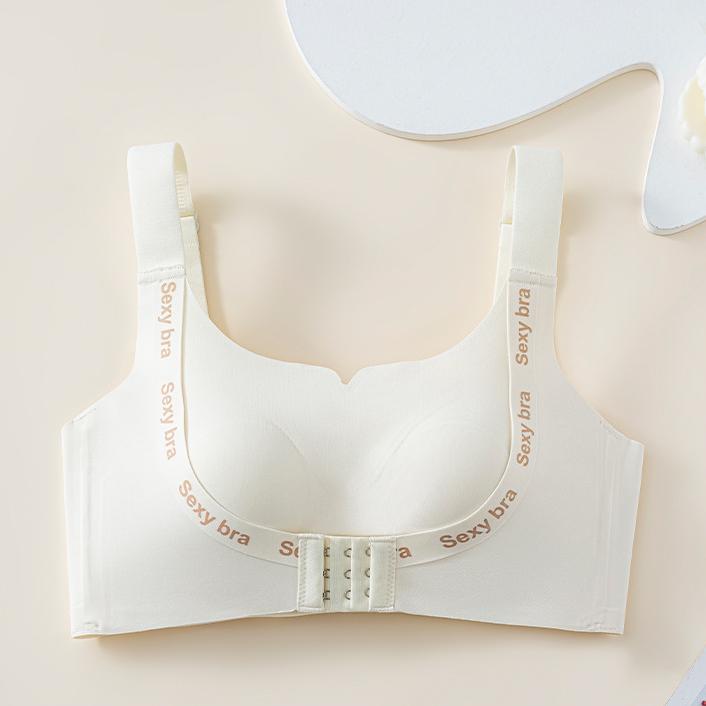 

Thin Bra Women s Seamless Large-sized Bra Full-cup Bra Breast Retraction Anti-sagging Bra Push Up Bra M білий