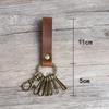 1 Pcs High Grade Man Women Leather Bronze Buckle Keyring Keychain Cowhide Vintage Creative Gift Phone Rope Lanyard