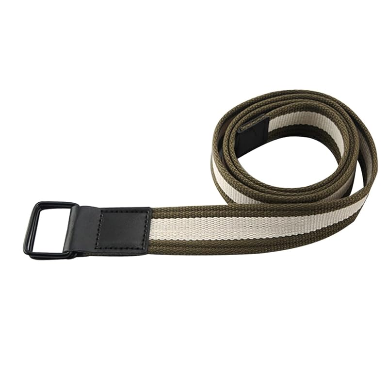 

[one [Limitation] belt double ring No hole simple casual color men s ladies BP344 (khaki green)