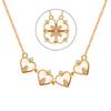 Four Leaf Clover Rose Gold Tone Heart Necklace Four Leaf Clover and Heart Shape Can Be Switched Freely Jewelry Girl Gift