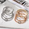 IPARAM 4 Piece Set Luxurious Bracelets for Women Crystal Shiny Adjustable Opening Chain Bracelets Punk Bangle Fashion Zircon