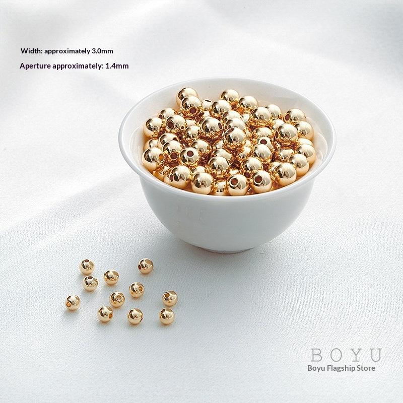 Gold Plated Ball Crimp End Beads Anti-Fade 100pcs Polished for DIY Custom Necklace Jewelry Making Beading Projects