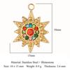 Sun Evil Eye Mirror Polished 316 Stainless Steel DIY Charm Moon Hamsa Hand Zircon Jewelry Star Heart Necklace Pendant