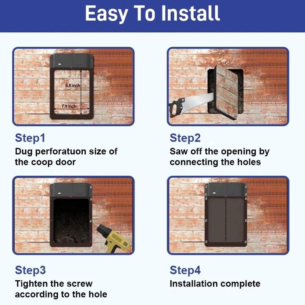 Timer Control Chicken Coop Door Multi-mode Auto Chicken Door Opener  Pets Cages