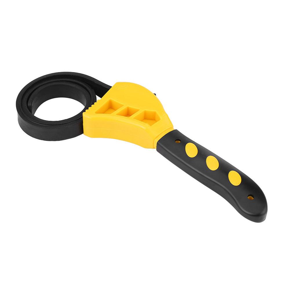 2pcs Multi Functional Rubber Strap Oil Filter Wrench Adjustable Spanner Bottle Opener Tool