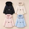 New Thickened Hooded Big Fur Collar Waist Thin Polyester Cotton Clothes Women's Winter Warm Cotton-padded Coat Black and Pink
